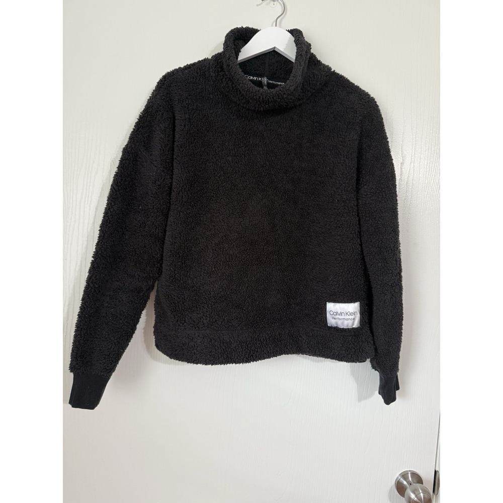 Calvin Klein Performance Black Sherpa Pullover Women's Size Small